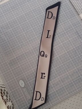 Beige and Black Letter-Print Scarf Tie Wrap